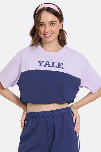 Buy Rosaline Yale University Crop Length Loungewear Top - Bellwether Blue